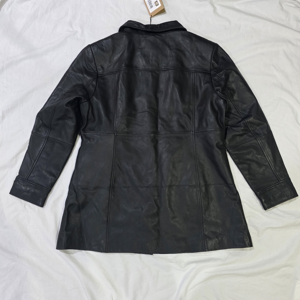 NWT Kandis Black 3/4 Length 100% Lambskin Leather Car Coat/Jacket. XL - Picture 6 of 13